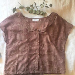 Oak and Fort blush floral blouse